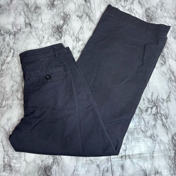 Ann Taylor size 2 wide leg high rise grey Pants cotton blend office workwear - Picture 1 of 8